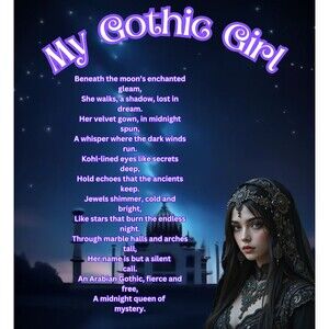 My Gothic Girl Black T Shirt Women's 2XL Gothic Arabian Princess Enchantress